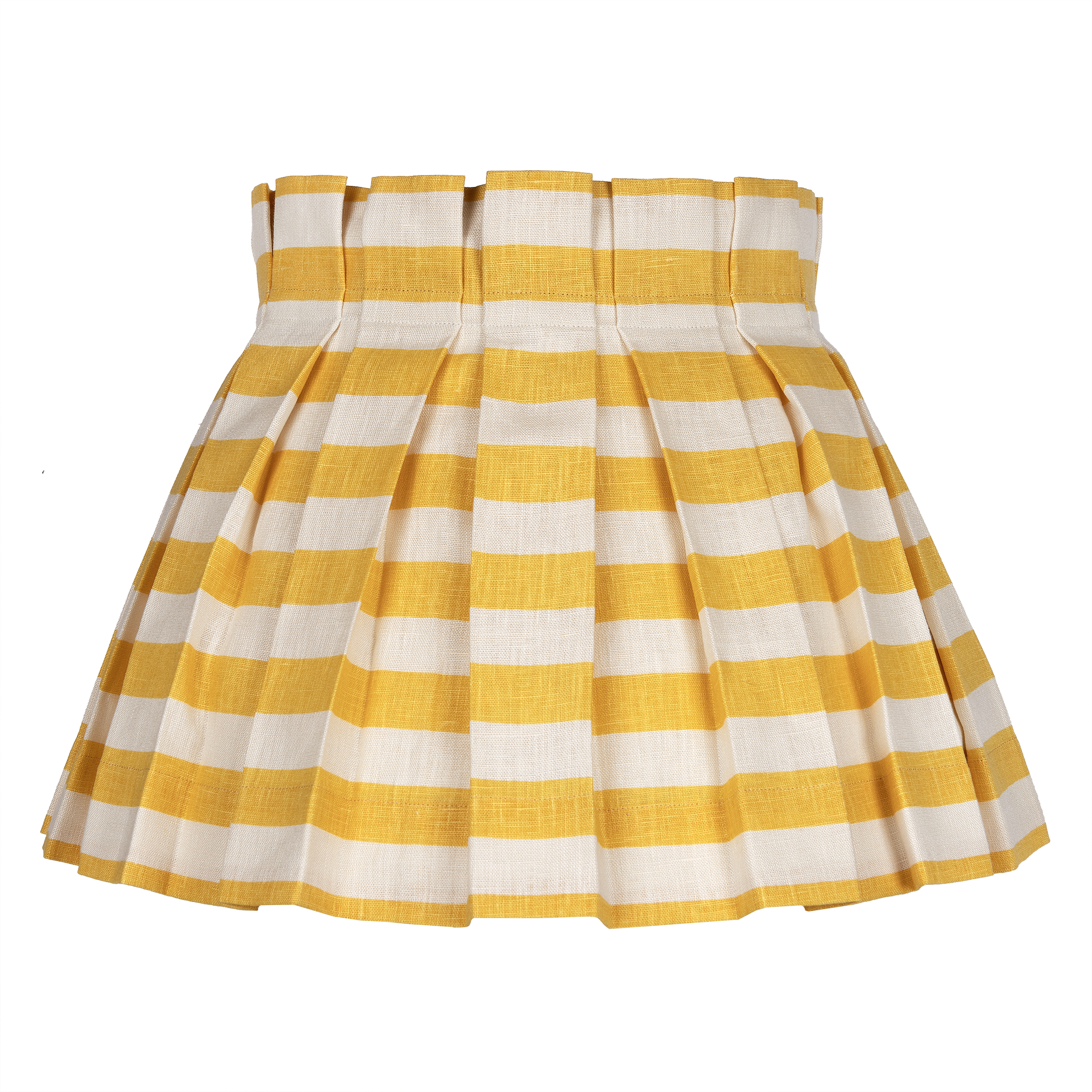 Tangier Mustard Stripe Linen Structured Box Pleat Lampshade