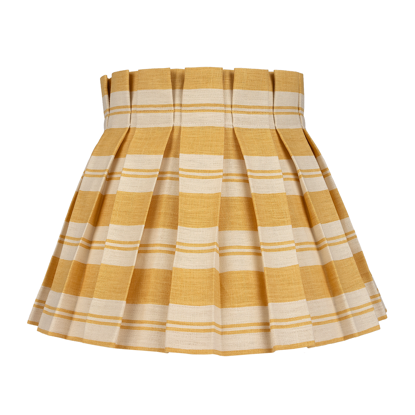 Raj Mustard Stripe Linen Structured Box Pleat Lampshade