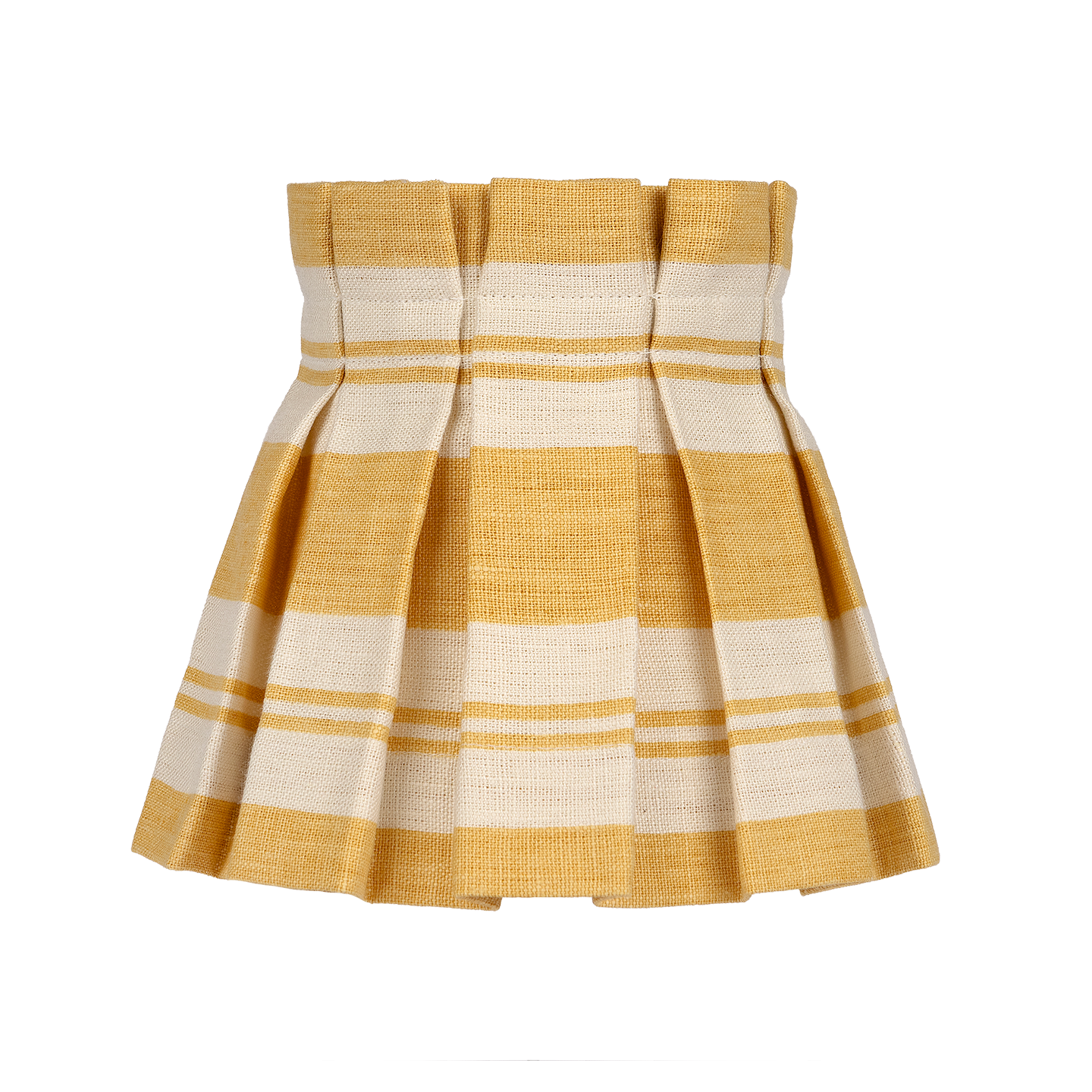 6 inch Raj Mustard Stripe Linen Structured Box Pleat Lampshade