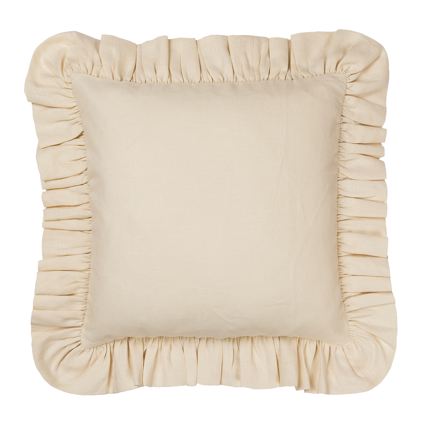 Oat Linen Frilly Cushion