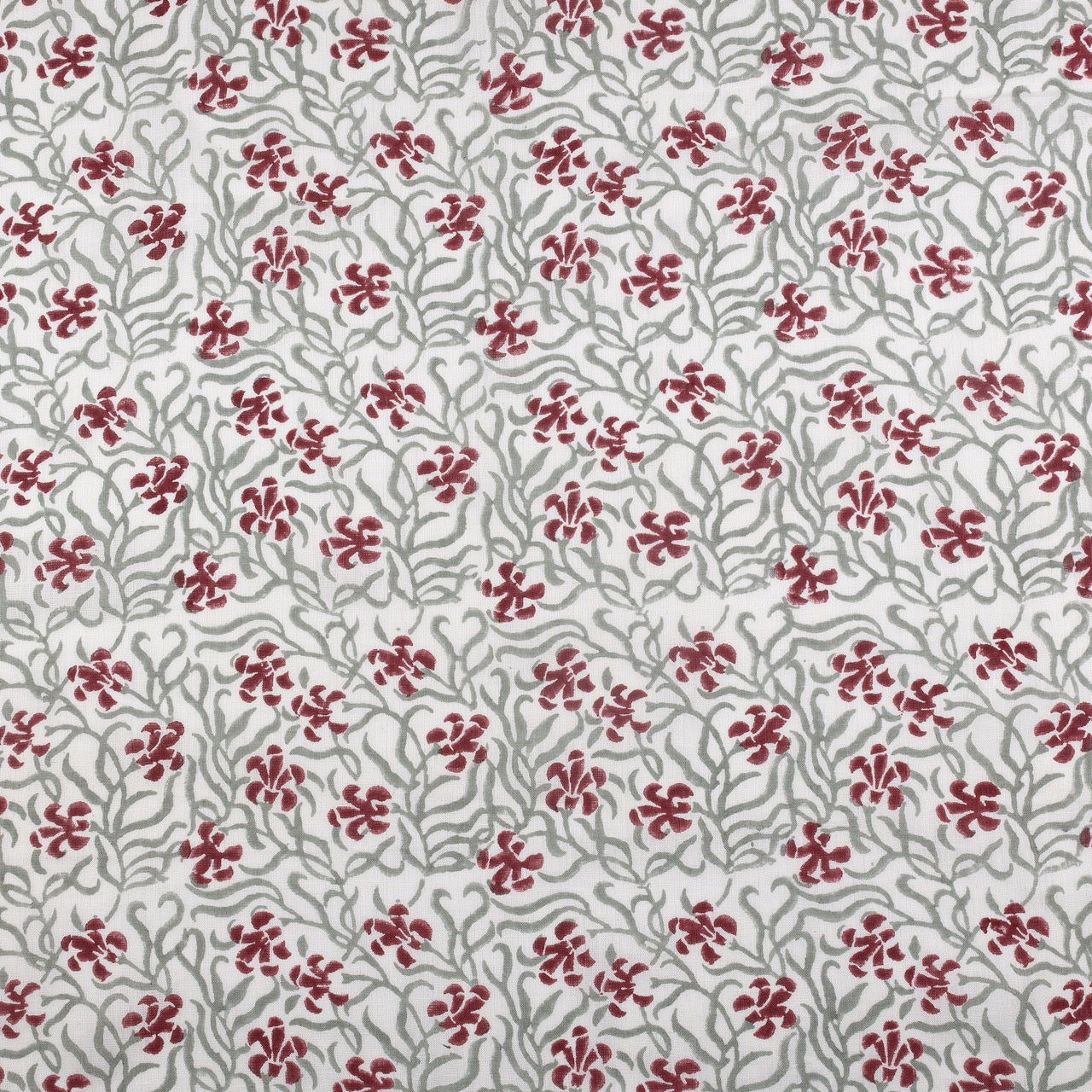 SAMPLE SALE - Okra Poppy/Dove Linen Fabric 1m