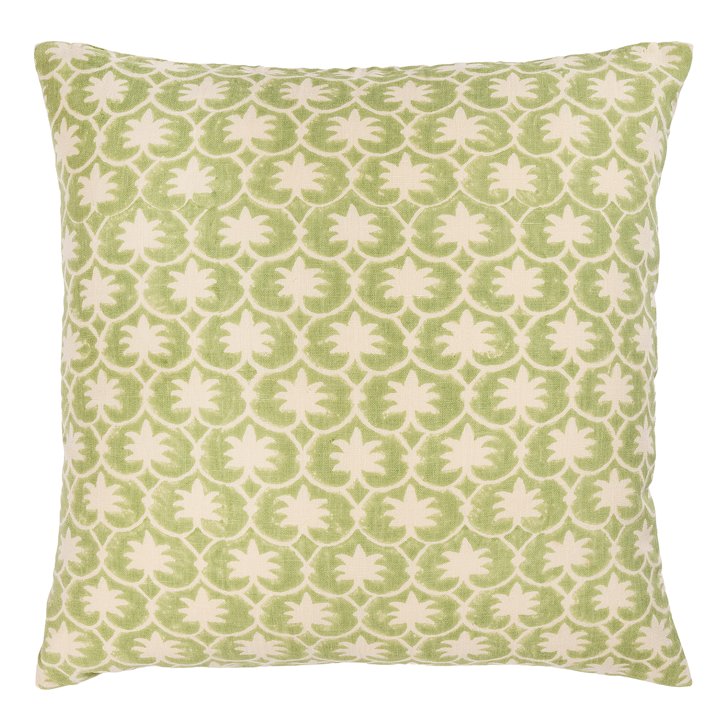 Olive Inverse Palm Grove Square Cushion