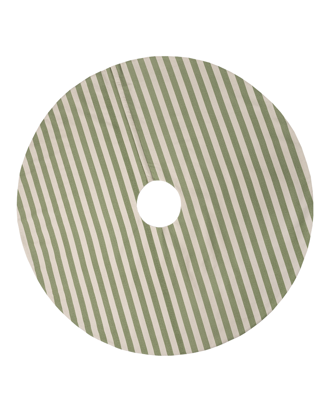 Olive Tangier Stripe Cotton Christmas Tree Skirt