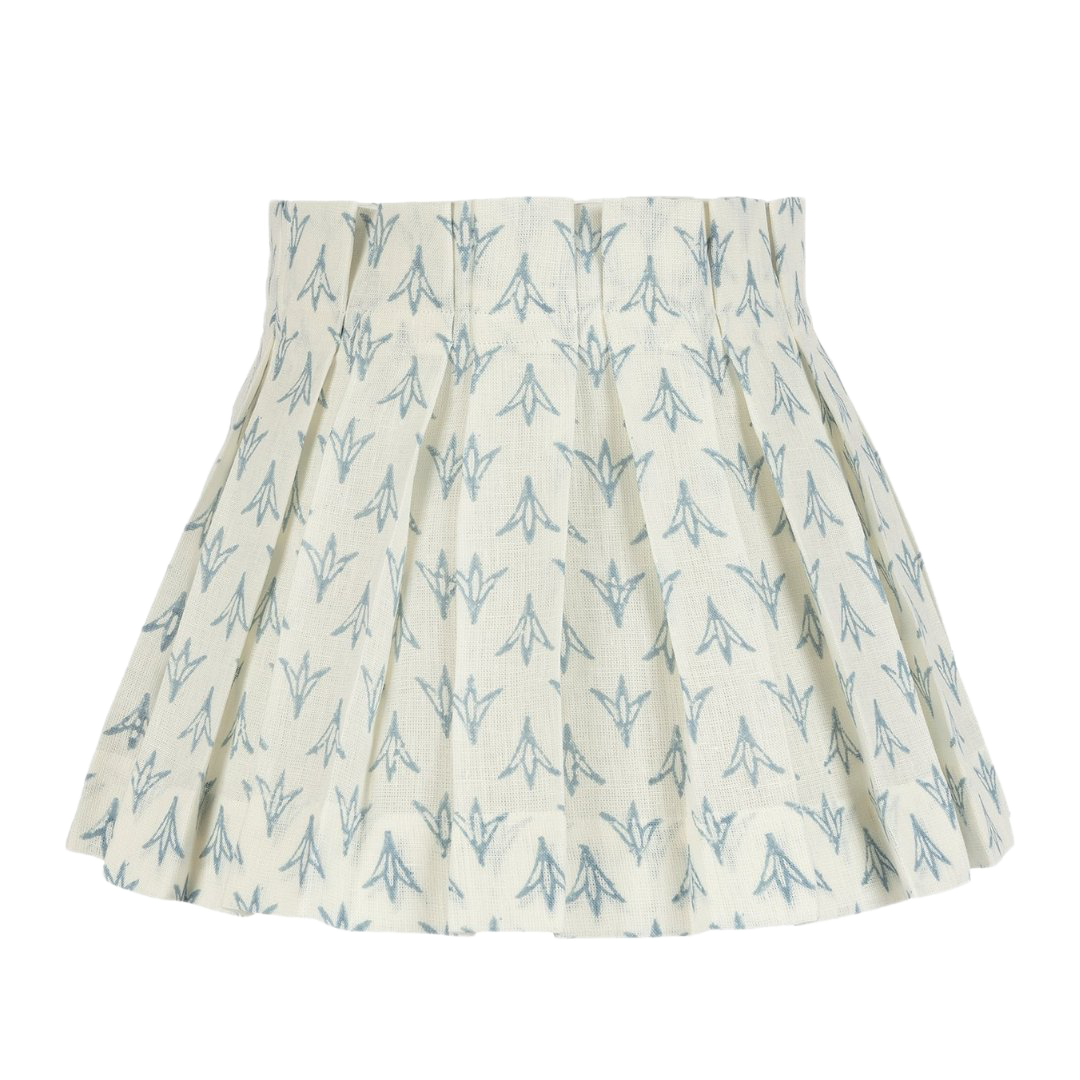 SAMPLE SALE Petrol Papaya Linen Box Pleat Lampshade