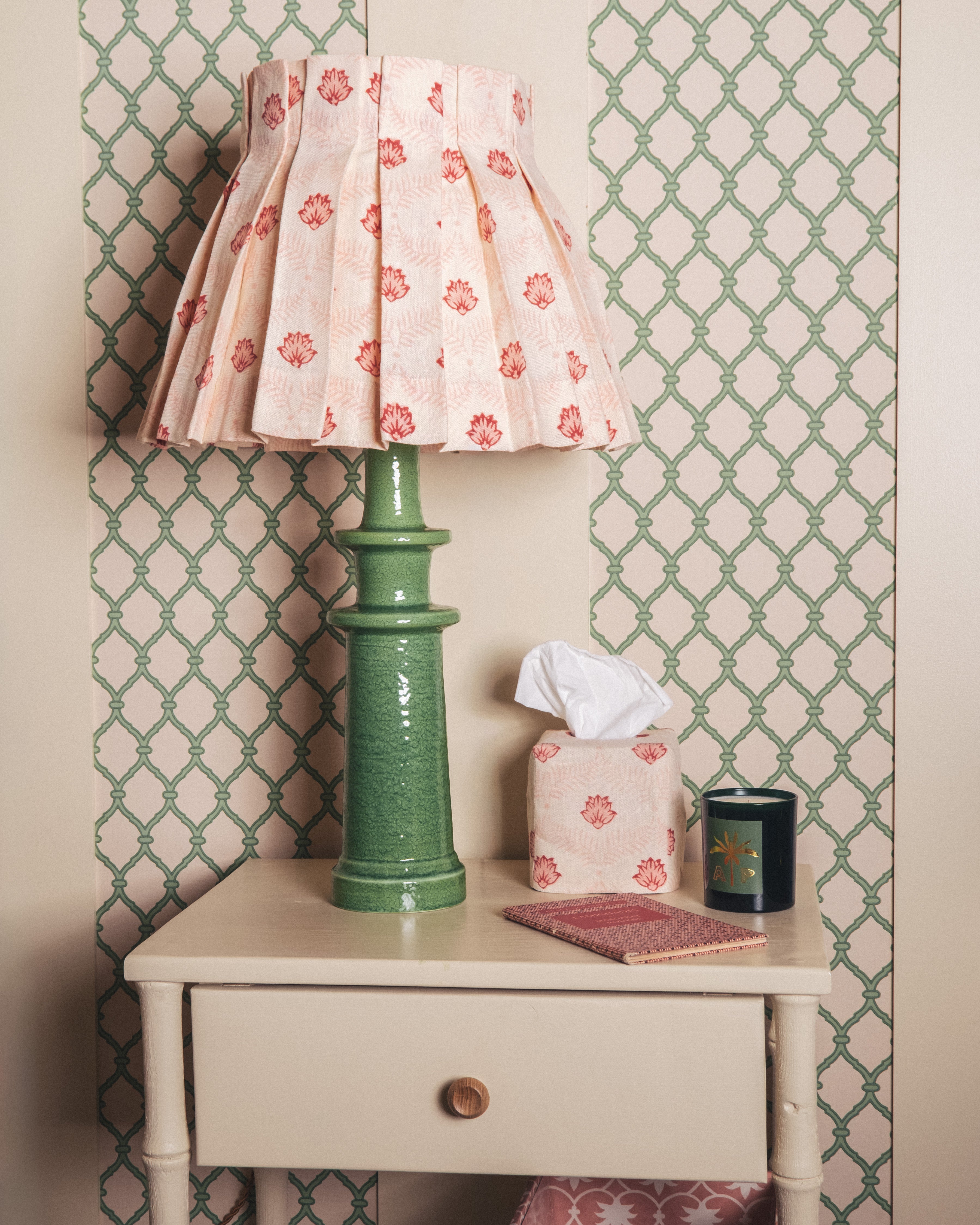 Lotus Jaipur Linen Structured Box Pleat Lampshade