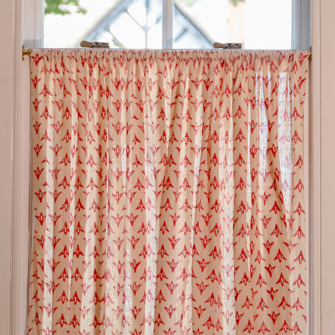 Poppy Papaya Linen Fabric