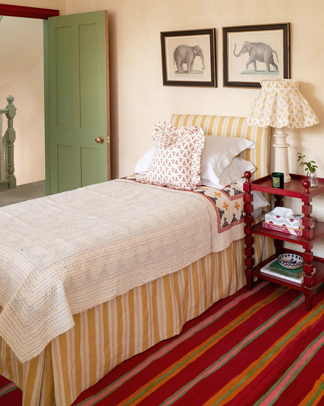 Raj Mustard Stripe Linen Fabric