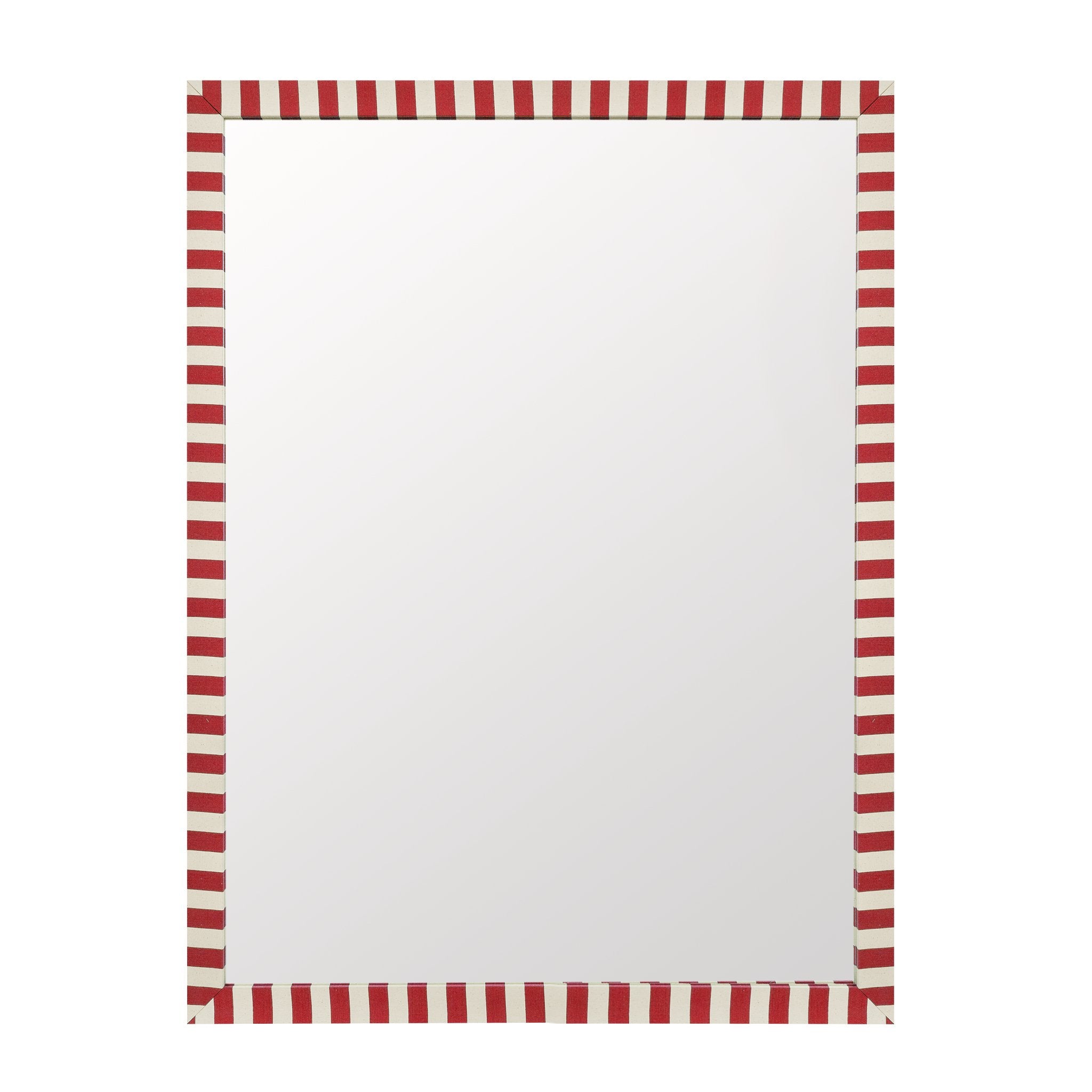 Red Striped Fabric Mirror - Alice Palmer & Co
