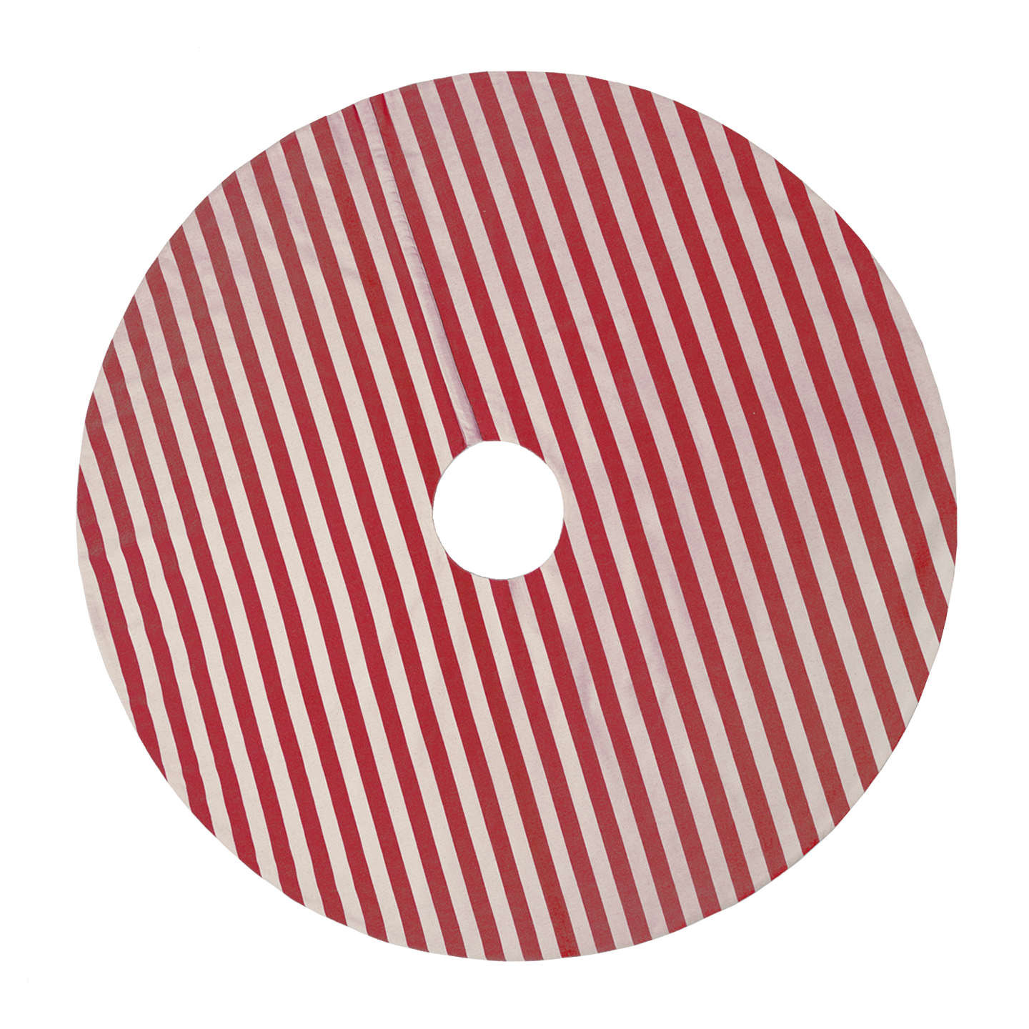 Red Tangier Stripe Cotton Christmas Tree Skirt