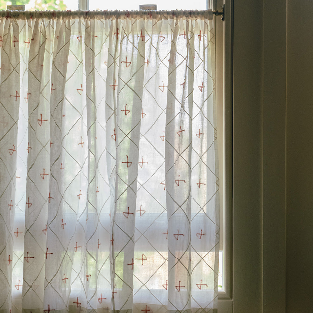 Embroidered Red Cross Fabric