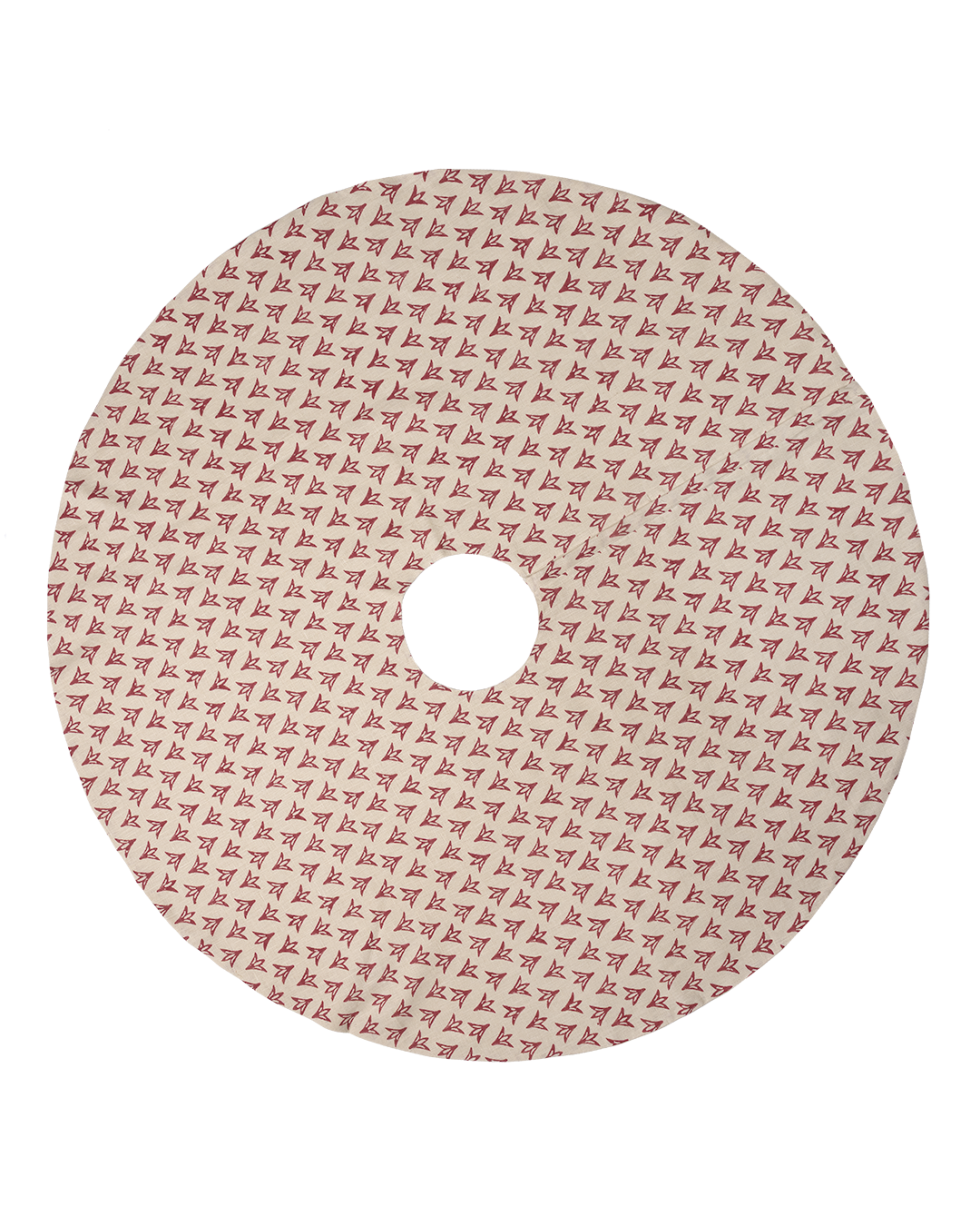 Poppy Papaya Linen Christmas Tree Skirt