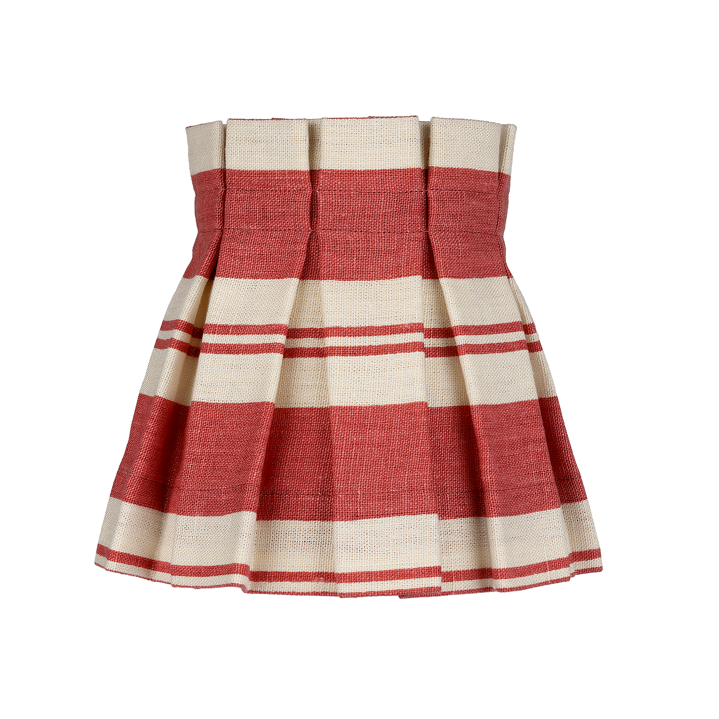 6 inch Raj Red Stripe Linen Structured Box Pleat Lampshade