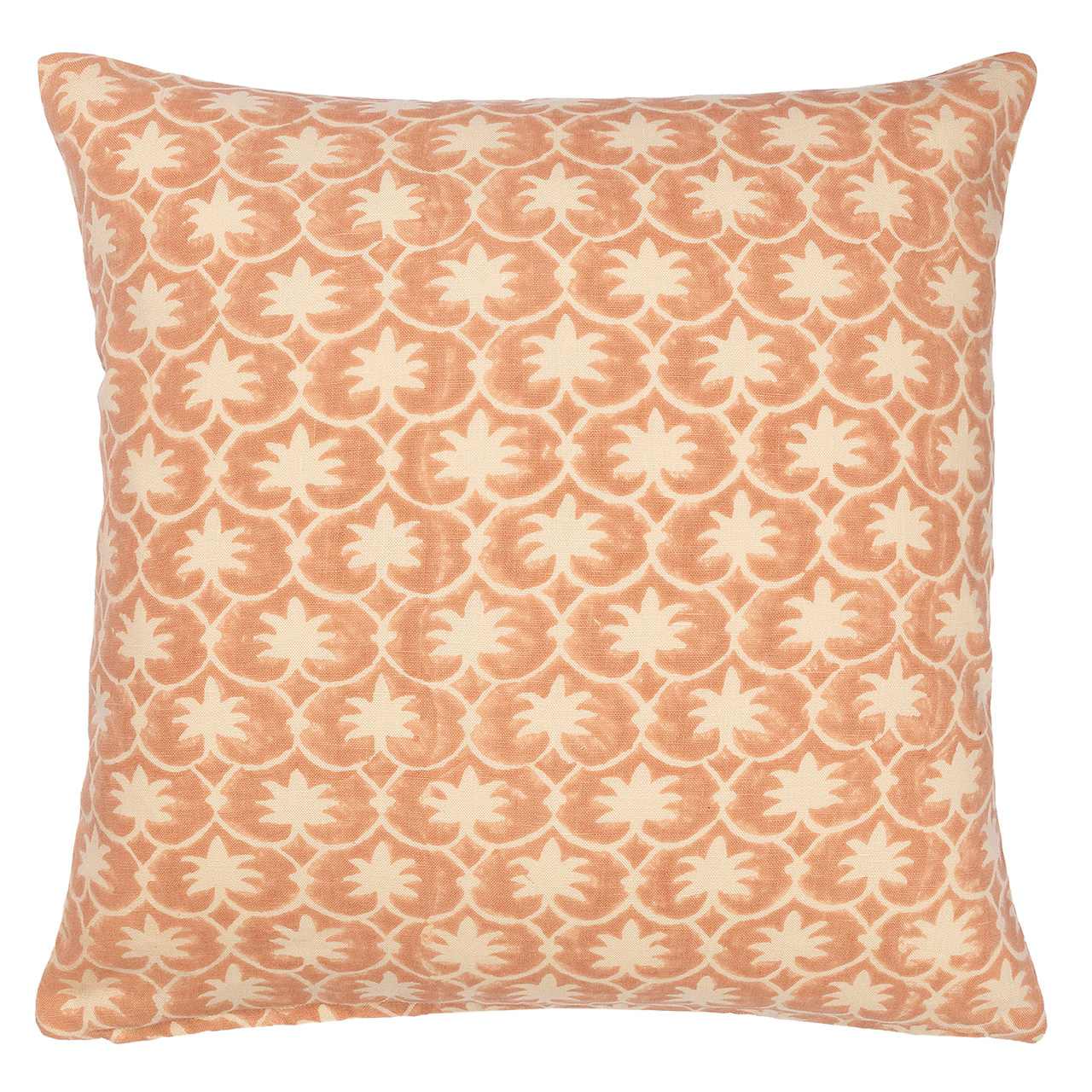 Rhubarb Inverse Palm Grove Square Cushion