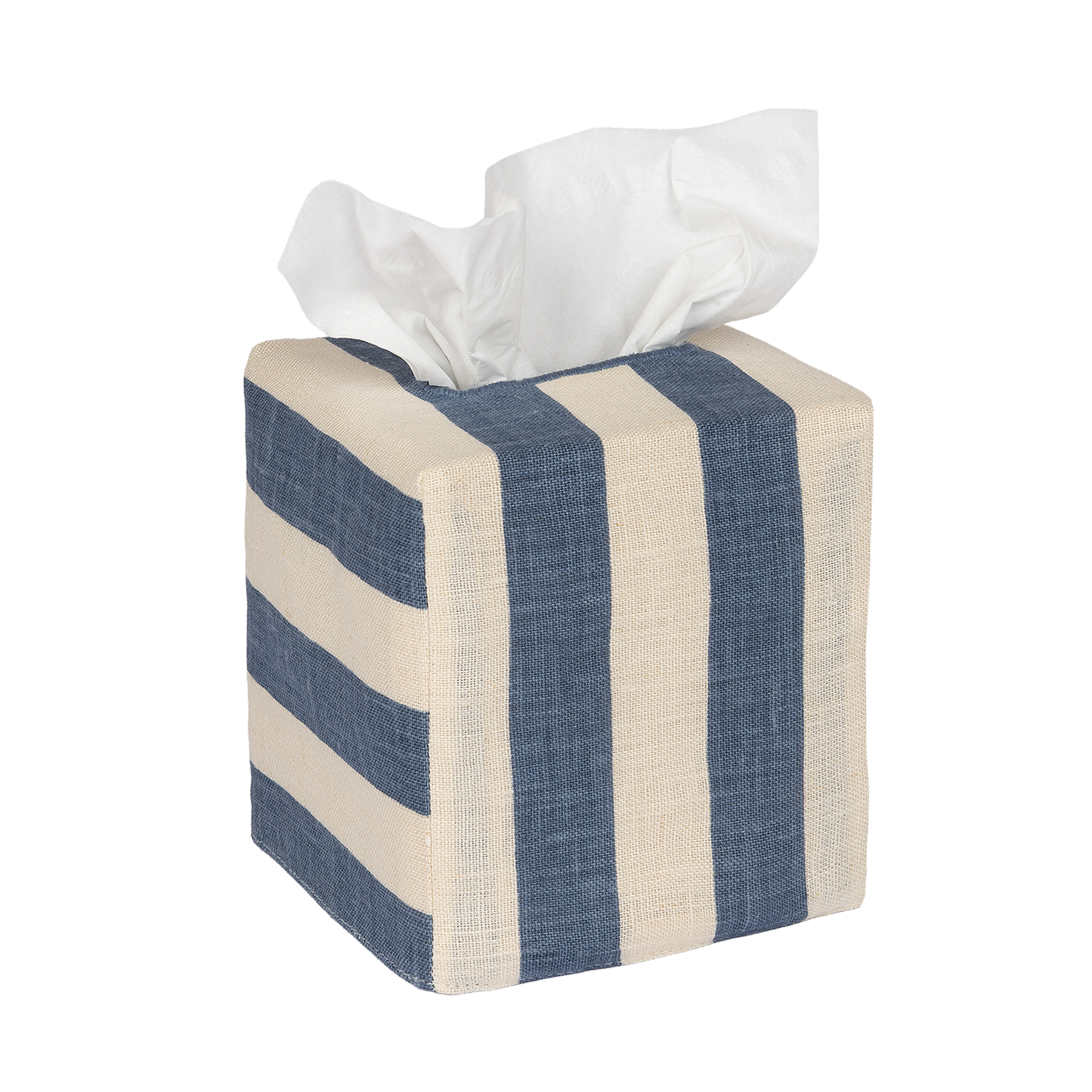 Square Tangier Stripe Linen Tissue Box Cover