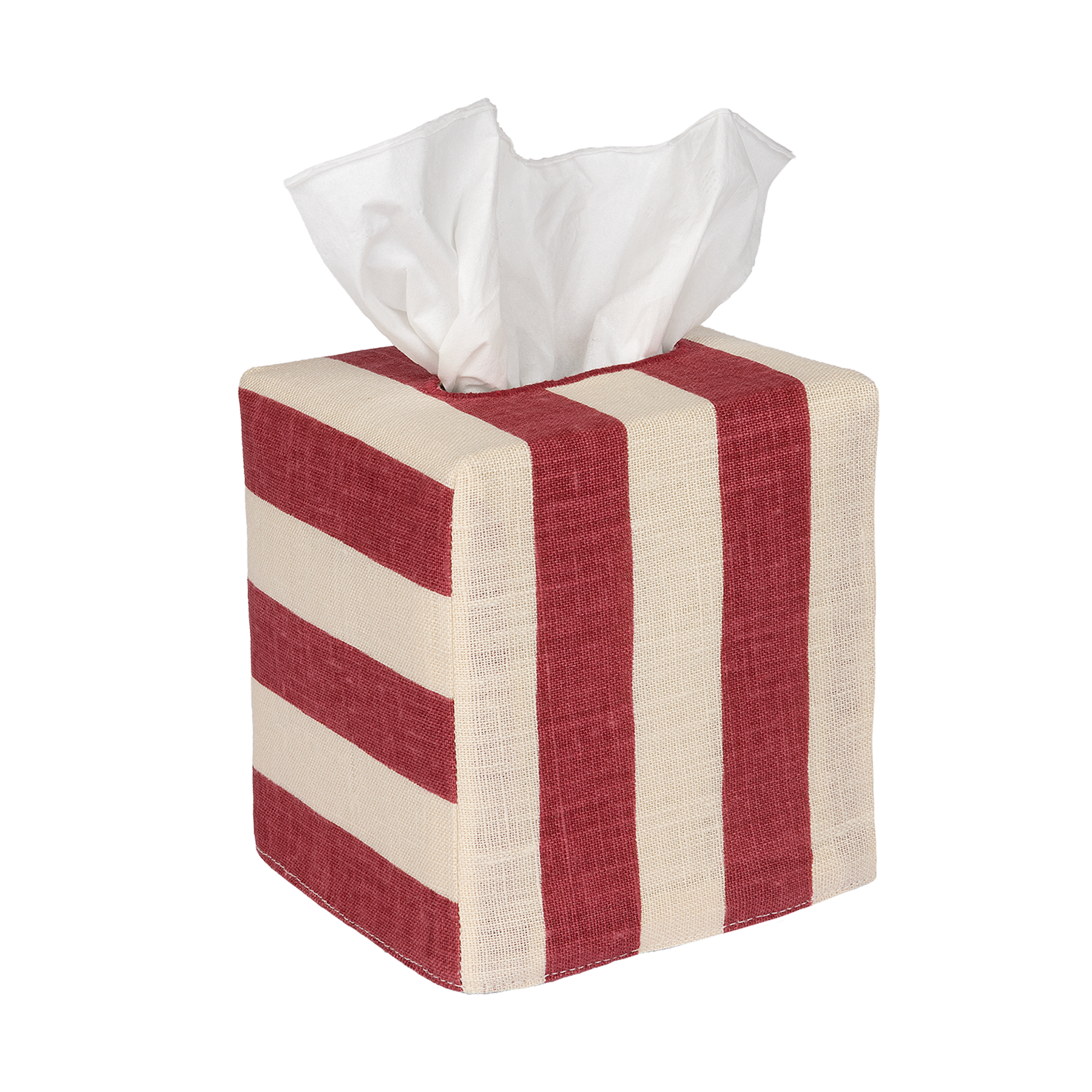 Square Tangier Stripe Linen Tissue Box Cover