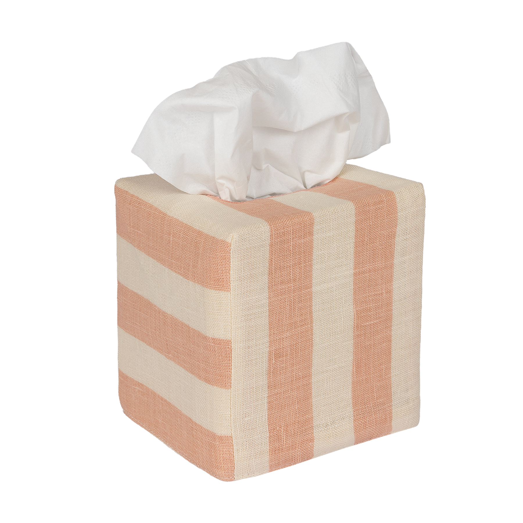 Square Tangier Stripe Linen Tissue Box Cover