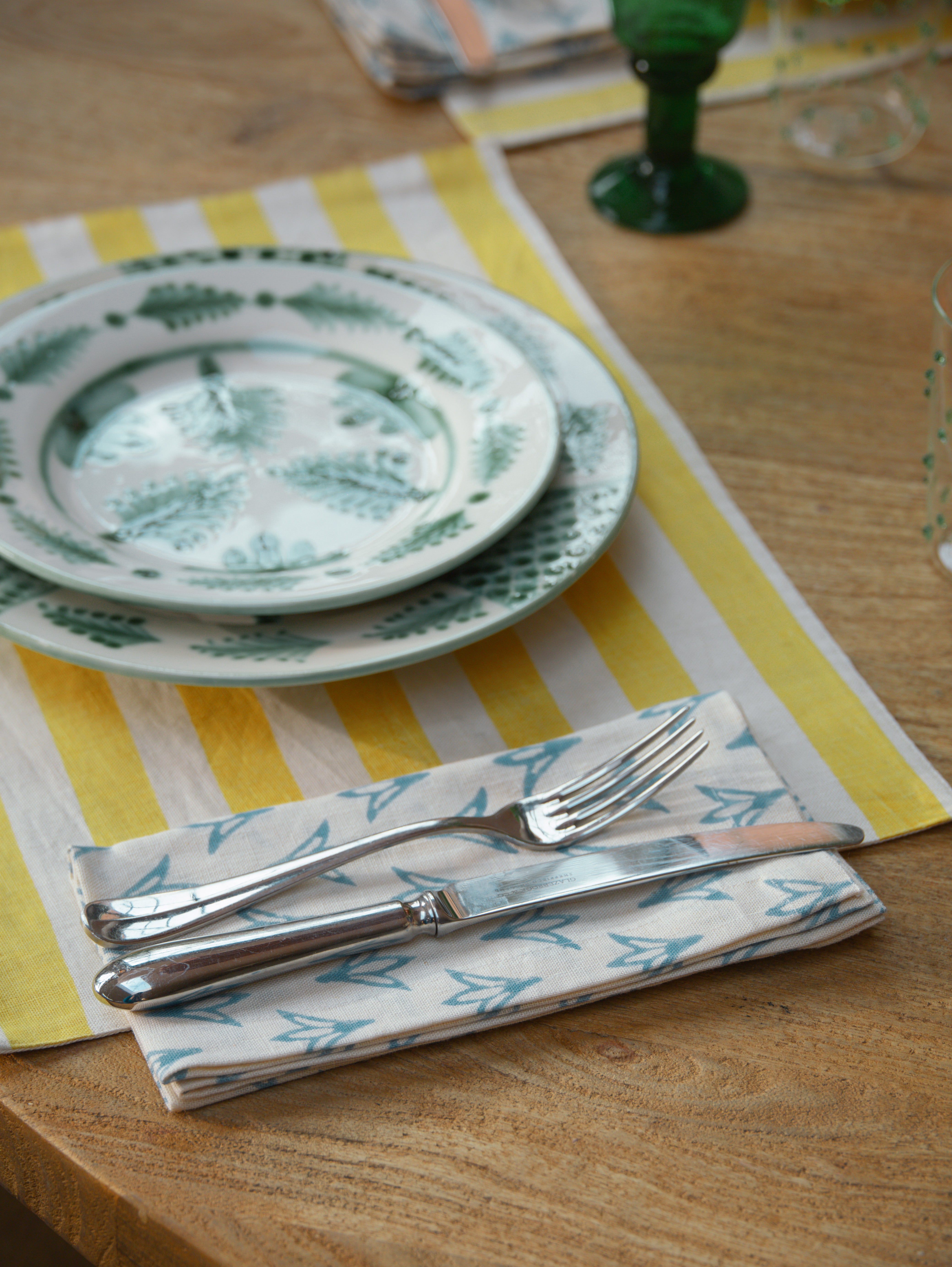 Petrol Papaya Linen Classic Napkins - Set of 4