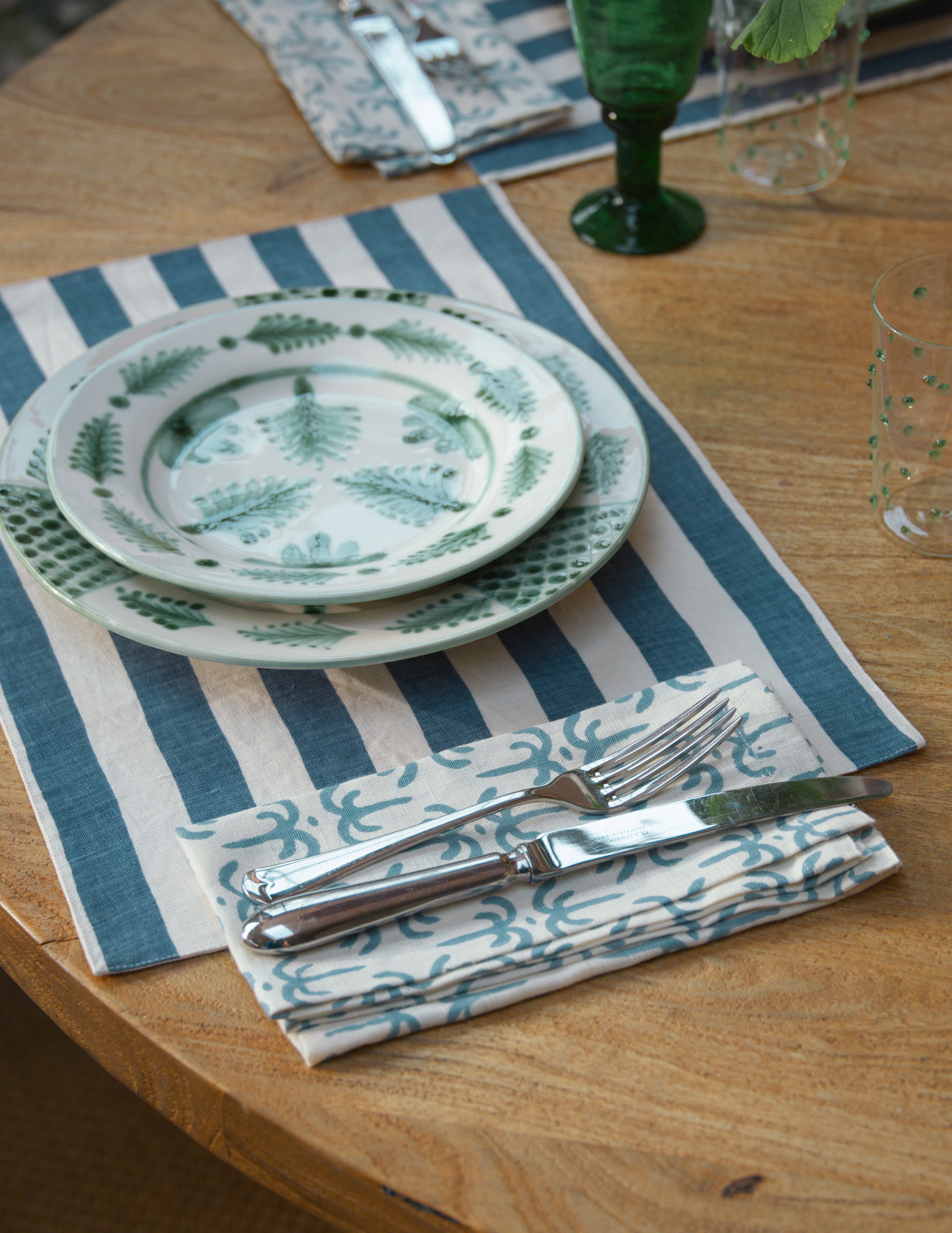 Blue Callaloo Linen Classic Napkins - Set of 4