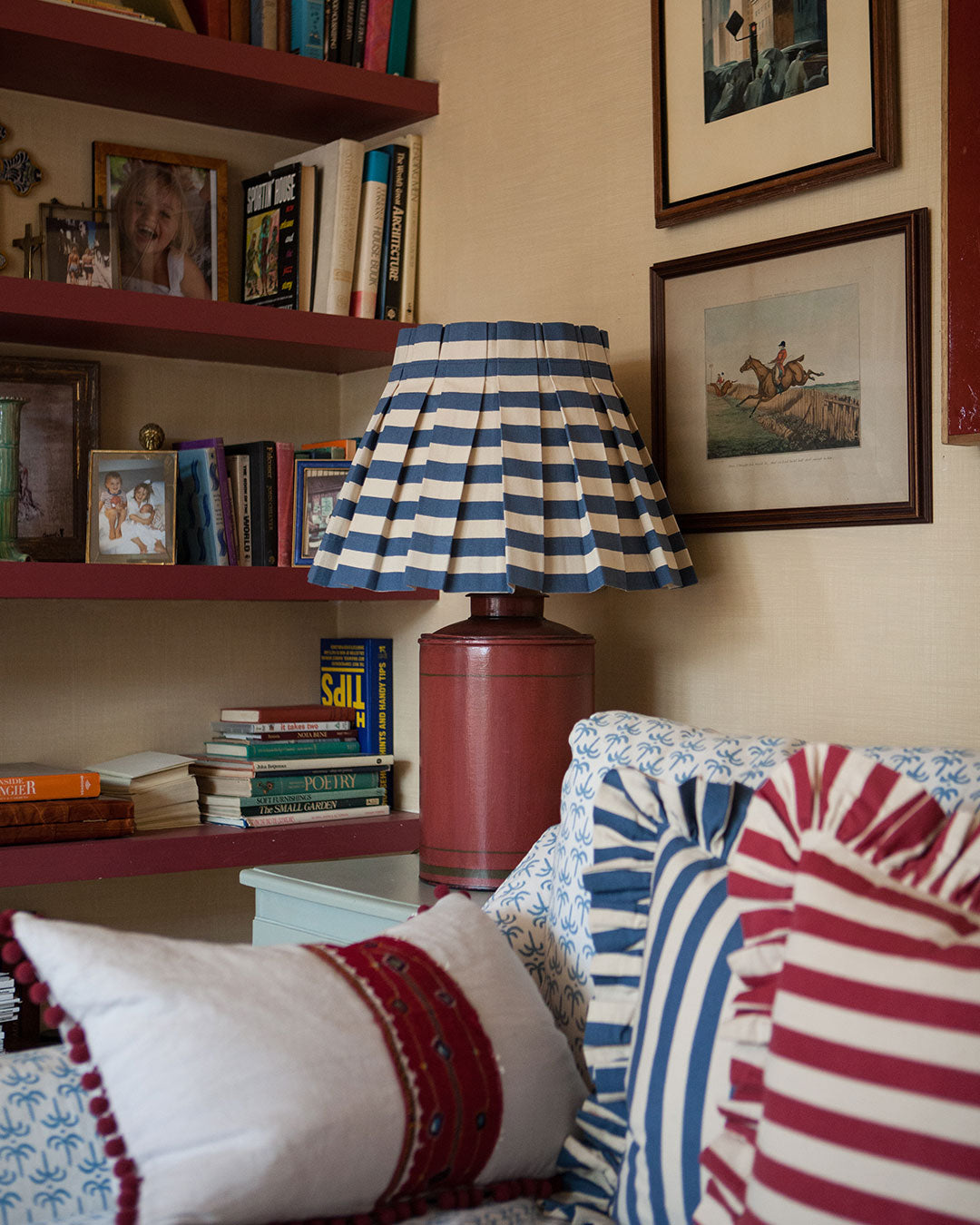 Denim Tangier Stripe Cotton Fabric