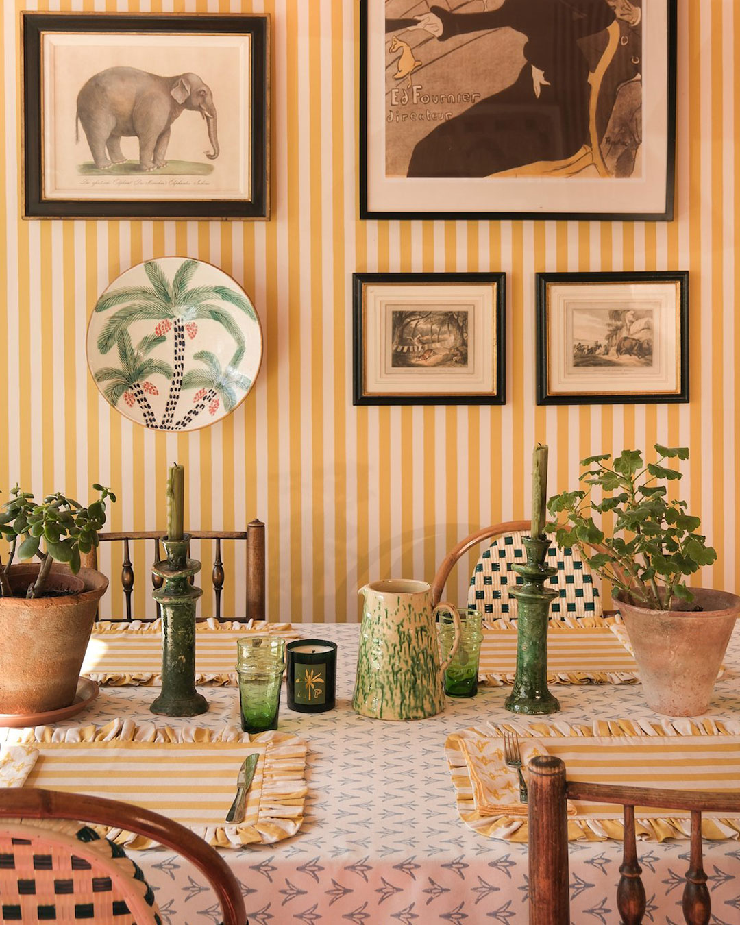 Tangier Mustard Stripe Wallpaper