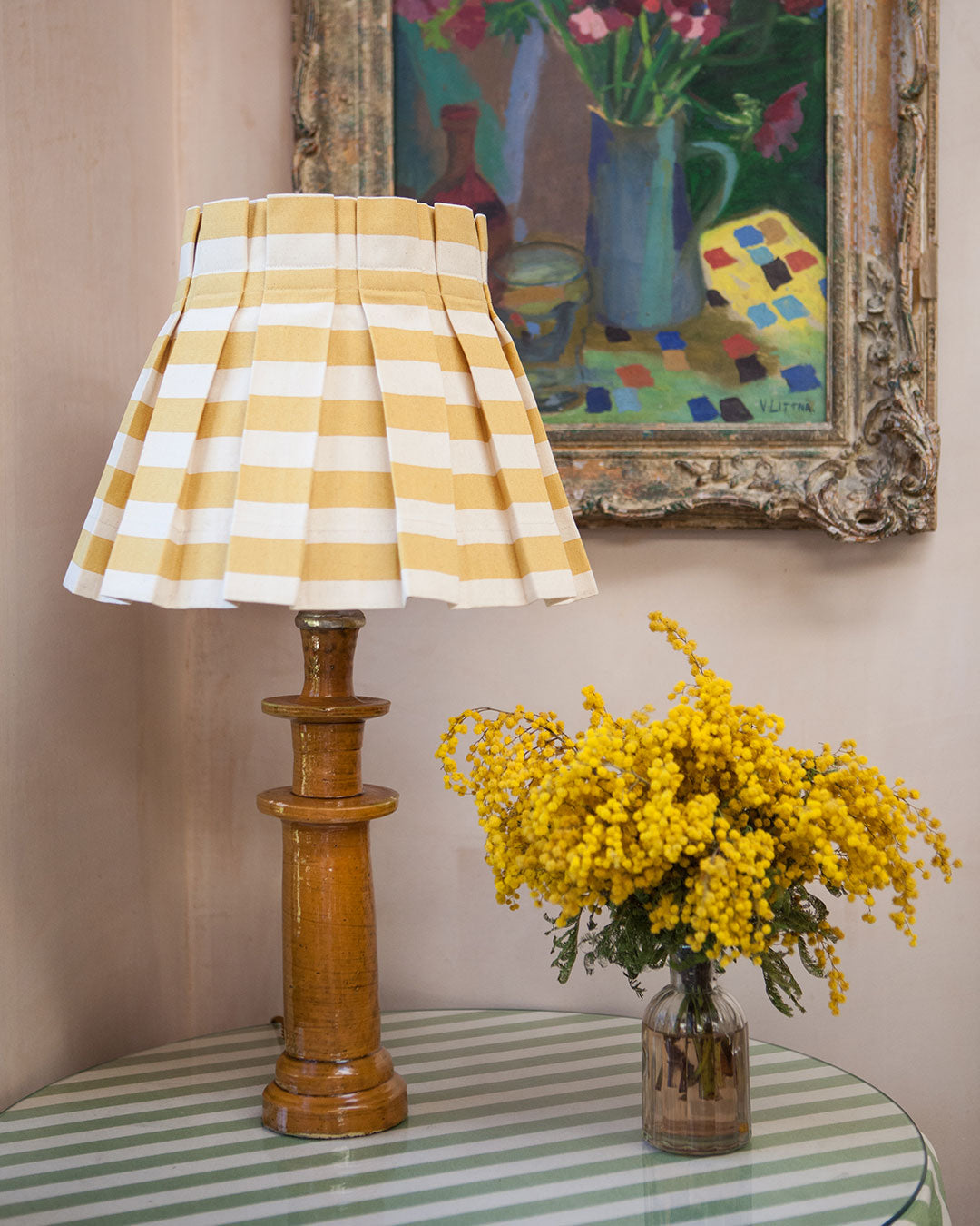 Mustard Tangier Stripe Cotton Fabric