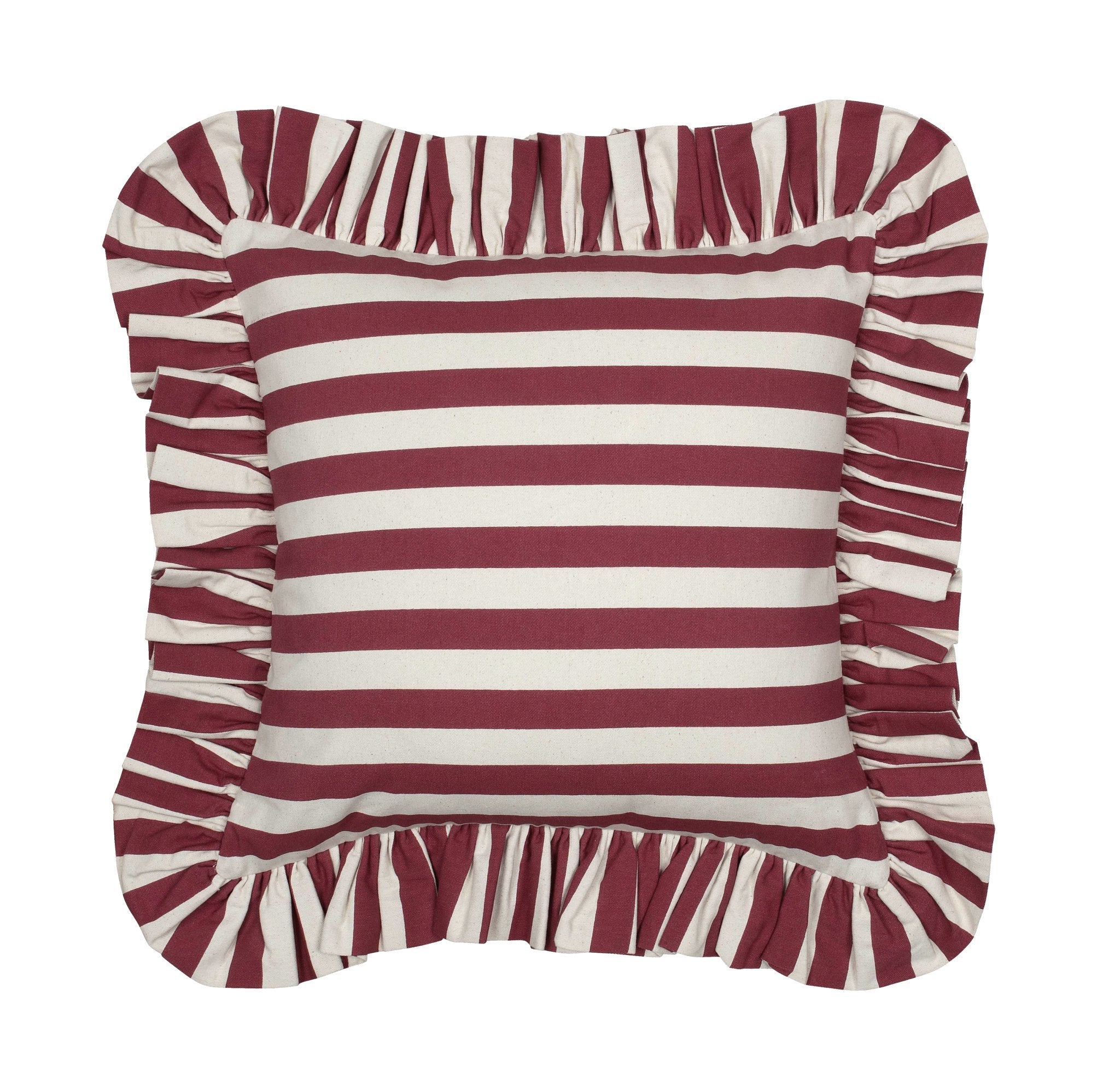 Tangier Red Stripe Frilly Cushion - Alice Palmer & Co