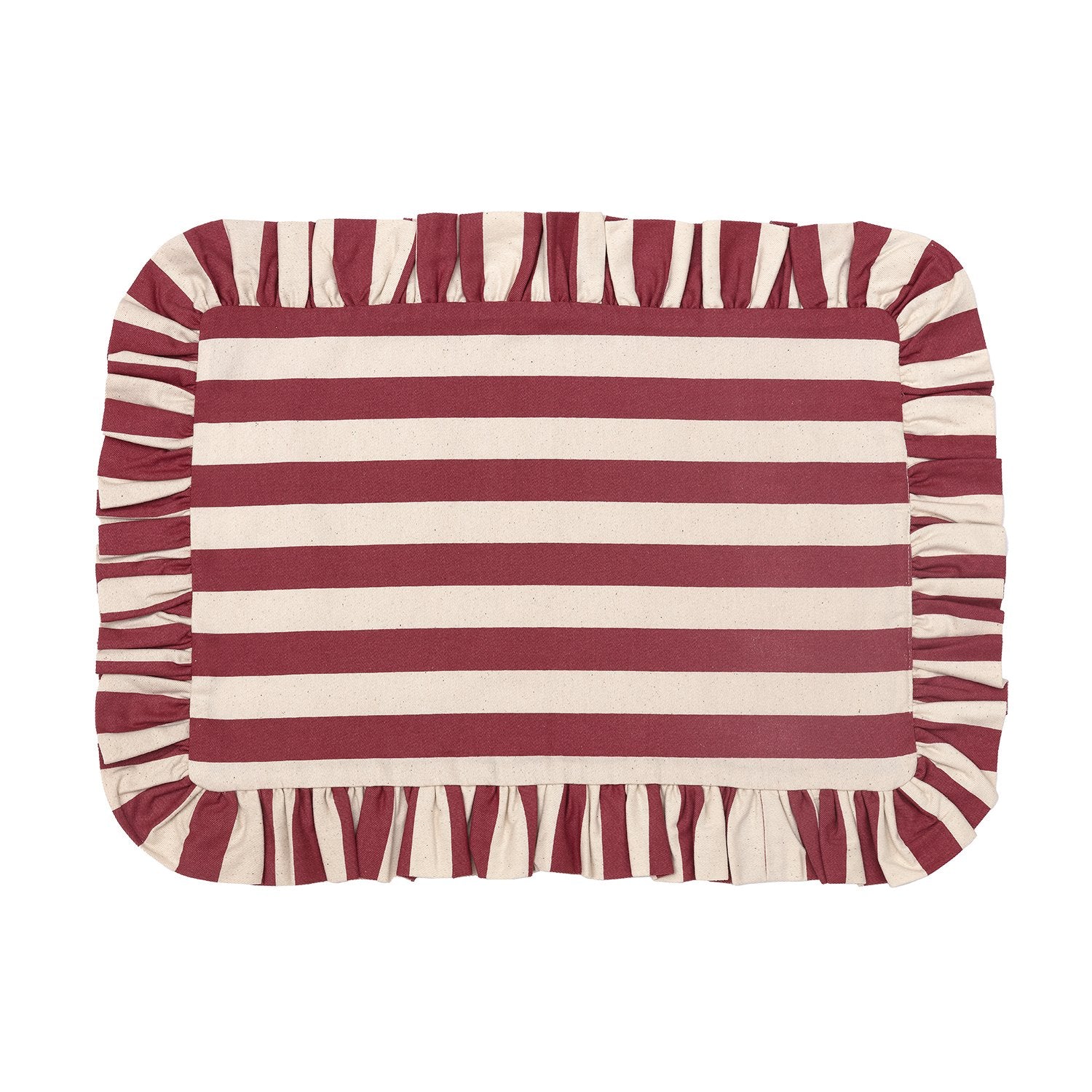 Tangier Red Stripe Frilly Placemat - Set of Two - Alice Palmer & Co
