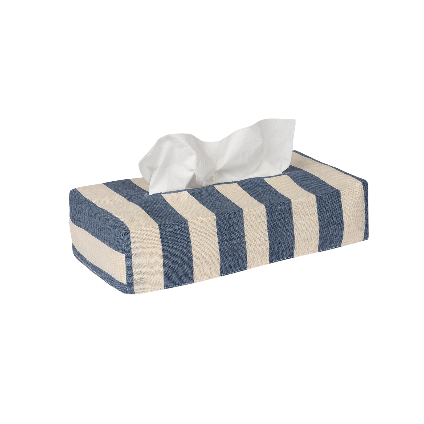 Skinny Tangier Stripe Linen Tissue Box Cover