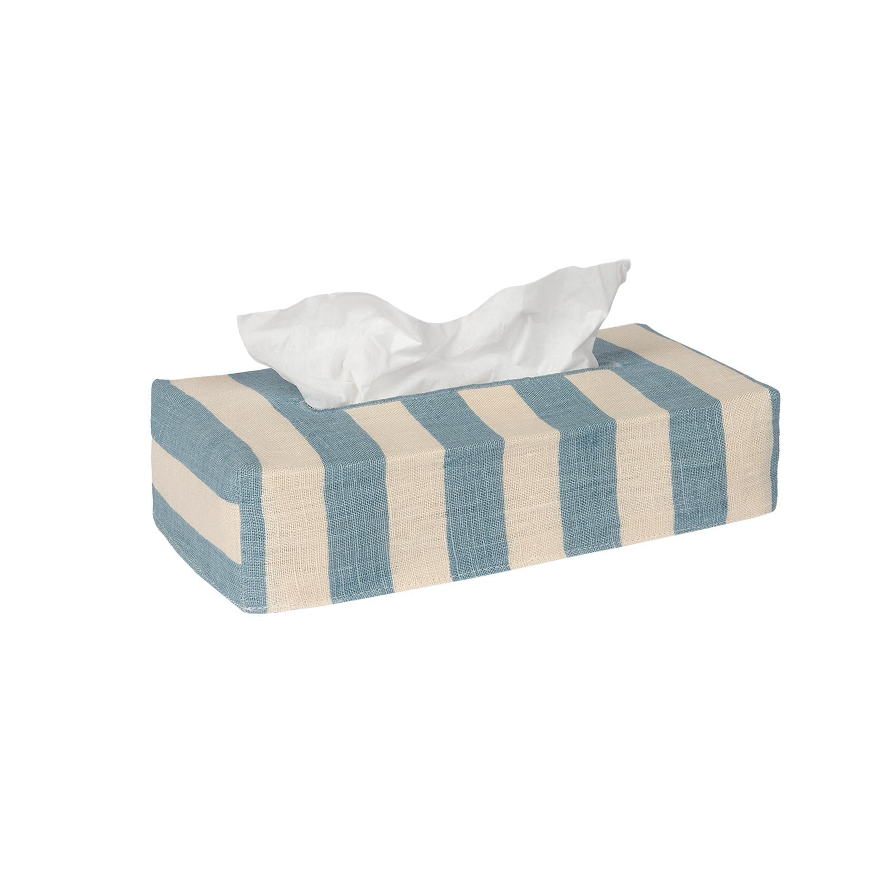 Skinny Tangier Stripe Linen Tissue Box Cover