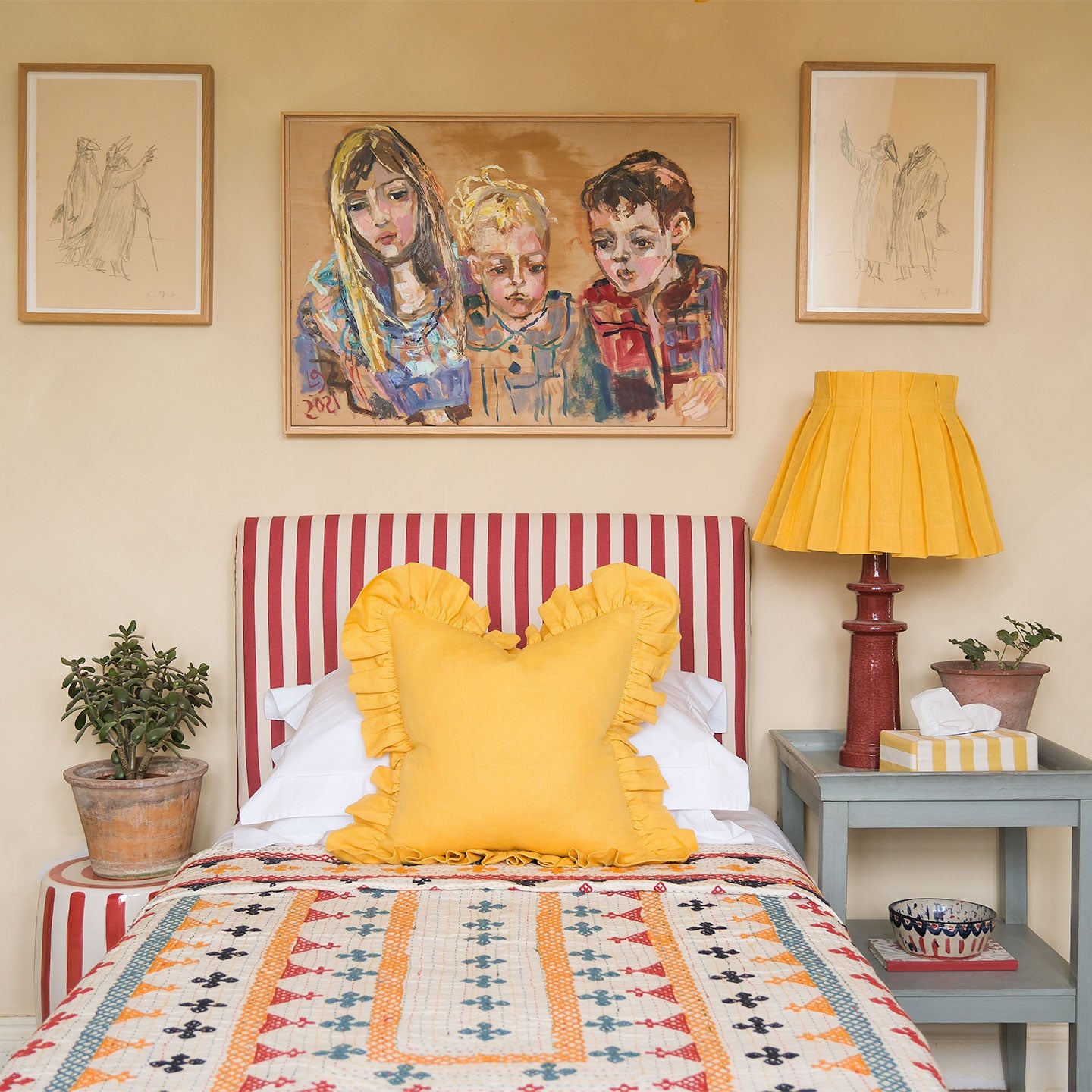 Turmeric Linen Frilly Cushion