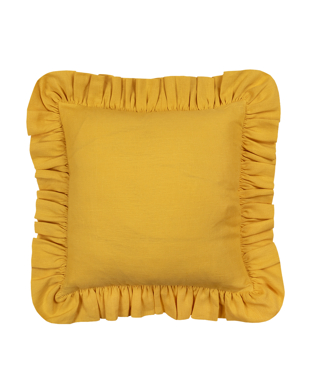 Turmeric Linen Frilly Cushion