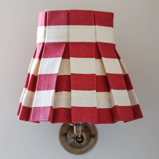 6" Tangier Red Stripe Candle Clip Lampshade