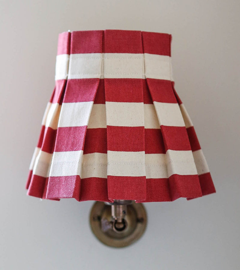 6" Tangier Red Stripe Candle Clip Lampshade