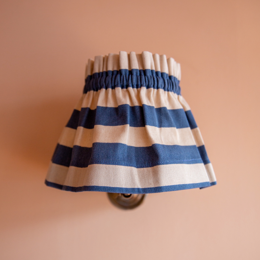 6" Tangier Denim Stripe Scrunchie Lampshade